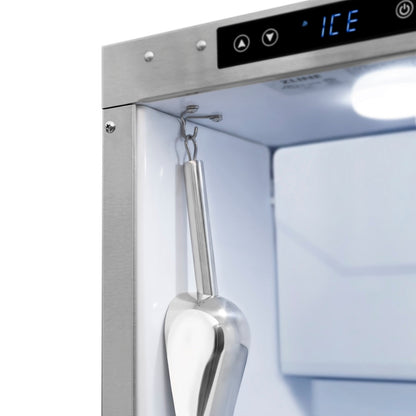 ZLINE Autograph Edition 15 in. Touchstone Clear Cube Ice Maker with Drain Pump and Satin Stainless Steel Door with Champagne Bronze Handle (ICCDZ-SN-15-CB)