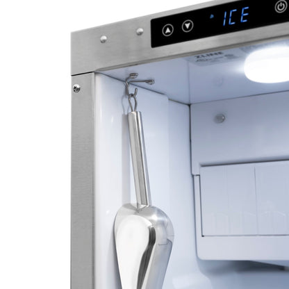 ZLINE Autograph Edition 15 in. Touchstone Gourmet Ice Maker with Drain Pump and Satin Stainless Steel Door with Champagne Bronze Handle (IGMDZ-SN-15-CB)