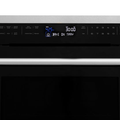 ZLINE 24 in. 1.6 cu ft. Built-in Convection Microwave Oven in Satin Stainless Steel with Speed and Sensor Cooking (MWO-24-SS)