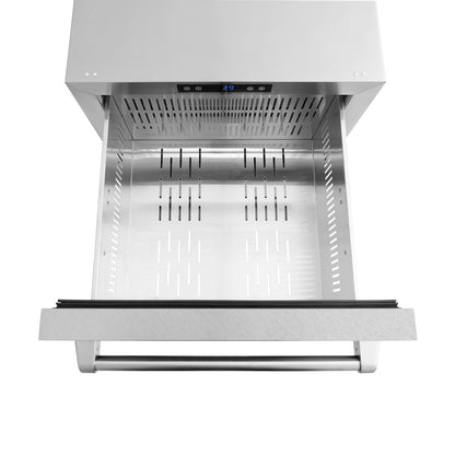 ZLINE 24 in. Touchstone 168 Can Outdoor-Rated Dual Refrigerator Drawer with Satin Stainless Steel Doors (RDSO-SN-24)