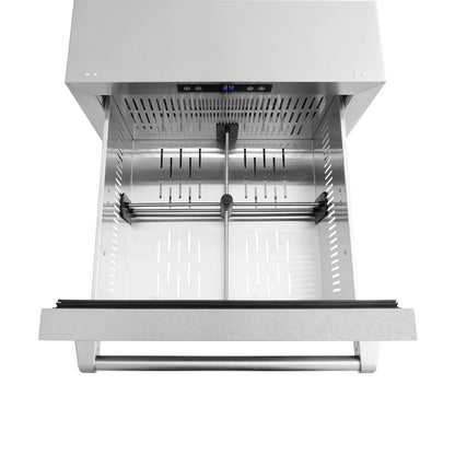 ZLINE 24 in. Touchstone 168 Can Outdoor-Rated Dual Refrigerator Drawer with Satin Stainless Steel Doors (RDSO-SN-24)