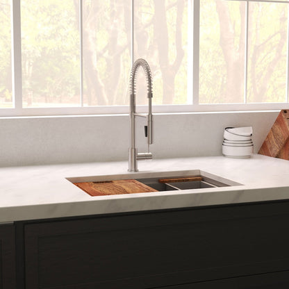 ZLINE 30 in. Garmisch Undermount Single Bowl Satin Stainless Steel Kitchen Sink with Bottom Grid and Accessories (SLS-30S)