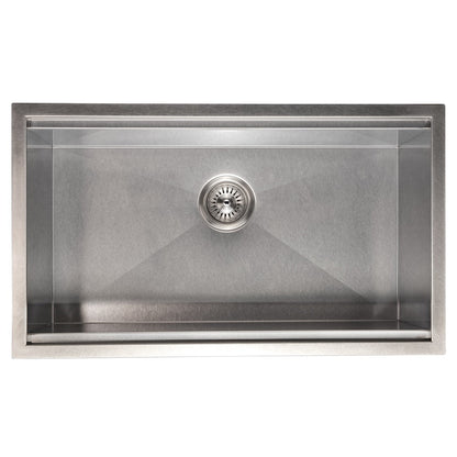 ZLINE 30 in. Garmisch Undermount Single Bowl Satin Stainless Steel Kitchen Sink with Bottom Grid and Accessories (SLS-30S)