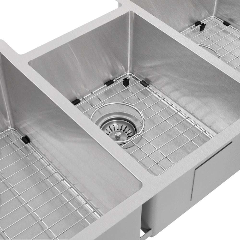 ZLINE 45 in. Breckenridge Undermount Triple Bowl Satin Stainless Steel Kitchen Sink with Bottom Grid (SLT-45S)