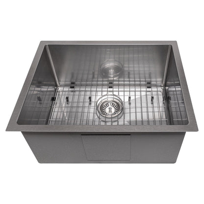 ZLINE 23 in. Meribel Undermount Single Bowl Satin Stainless Steel Kitchen Sink with Bottom Grid (SRS-23S)