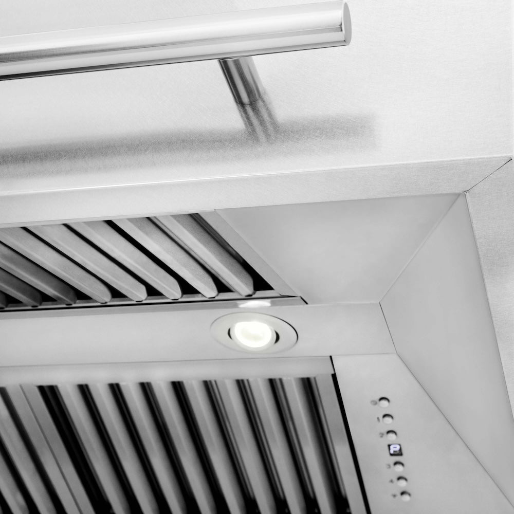 ZLINE 36 in. Satin Stainless Steel Wall Mount Range Hood with Stainless Steel Handle (8654SNX-36)