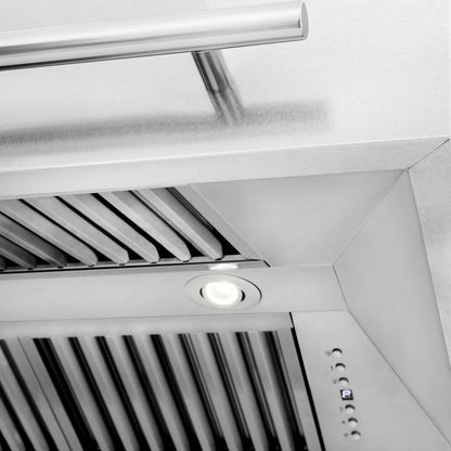 ZLINE 36 in. Satin Stainless Steel Wall Mount Range Hood with Stainless Steel Handle (8654SNX-36)