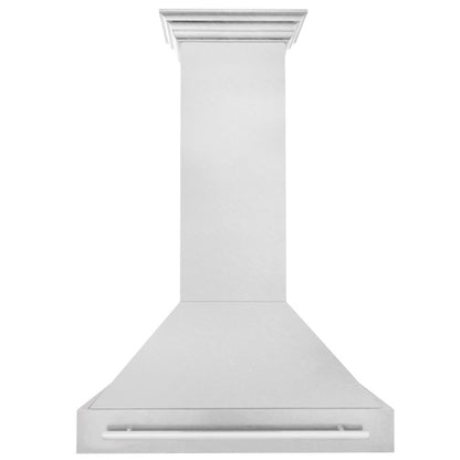 ZLINE 36 in. Satin Stainless Steel Wall Mount Range Hood with Stainless Steel Handle (8654SNX-36)