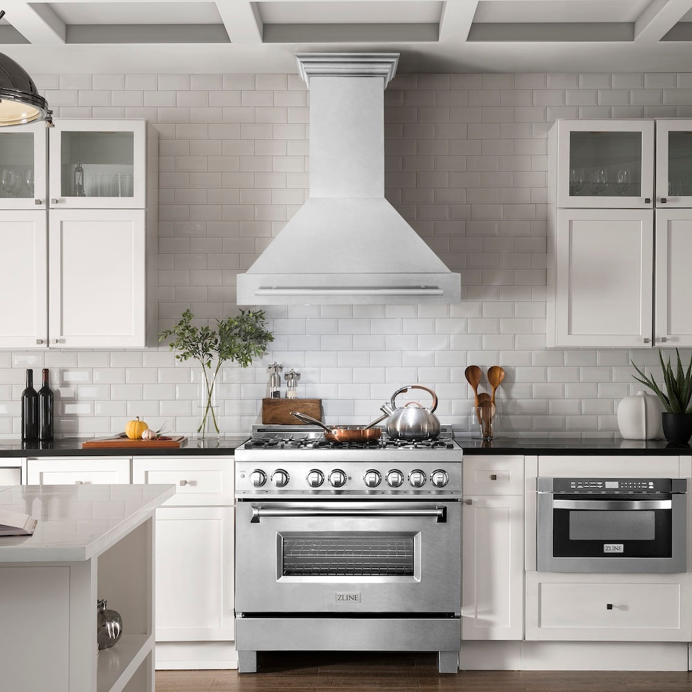ZLINE 36 in. Satin Stainless Steel Wall Mount Range Hood with Stainless Steel Handle (8654SNX-36)