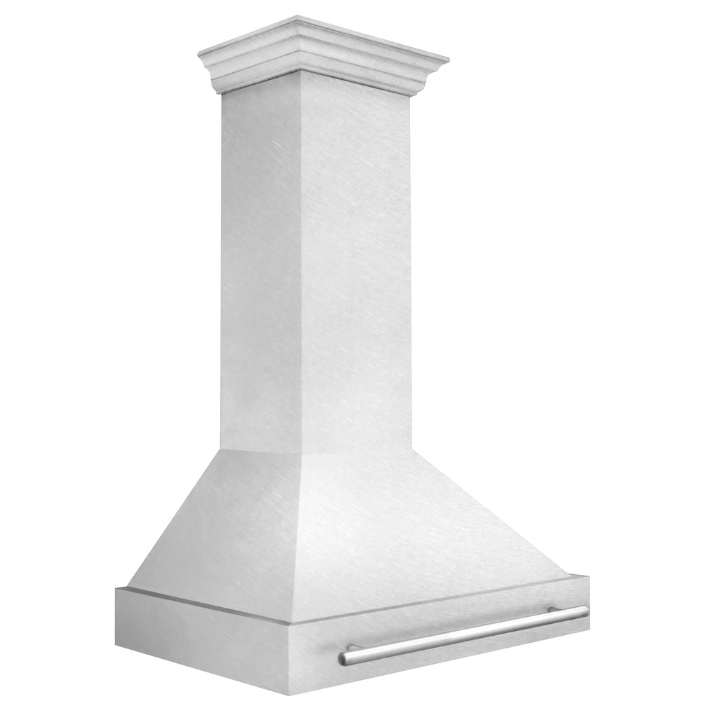ZLINE 36 in. Satin Stainless Steel Wall Mount Range Hood with Stainless Steel Handle (8654SNX-36)