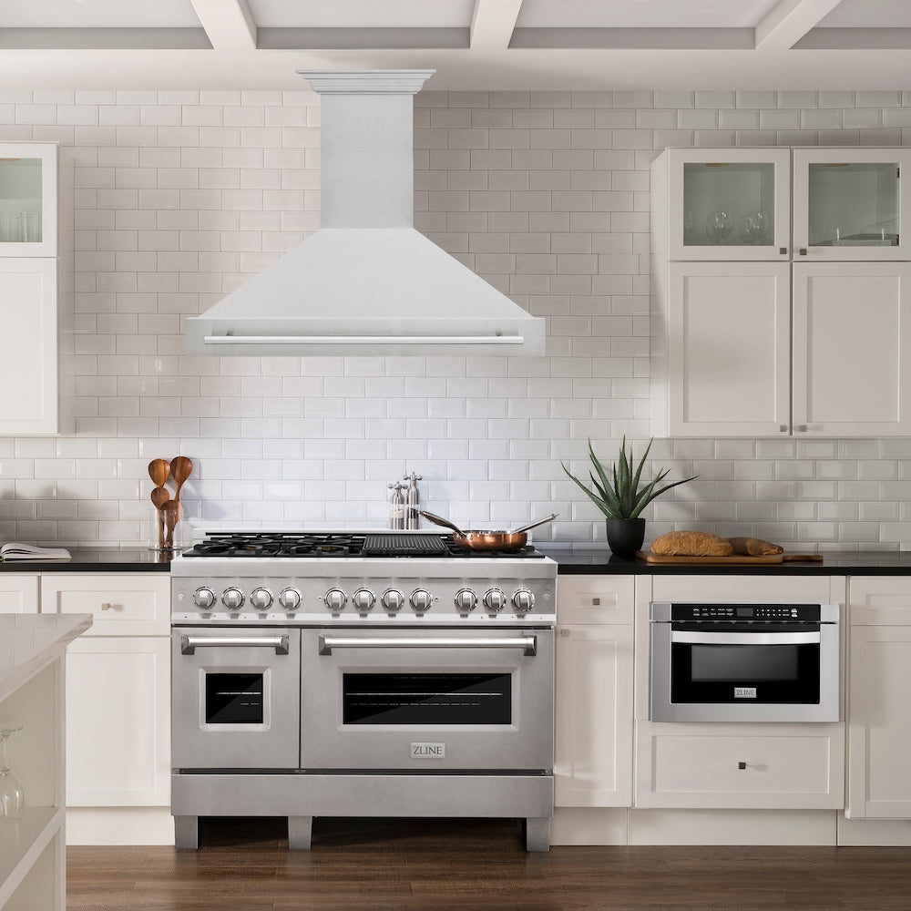 ZLINE 48 in. Satin Stainless Steel Wall Mount Range Hood with Stainless Steel Handle (8654SNX-48)
