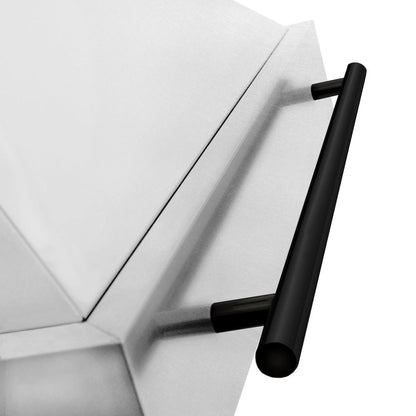 ZLINE Autograph Edition 30 in. Satin Stainless Steel Wall Mount Range Hood with Matte Black Handle (8654SNZ-30-MB)