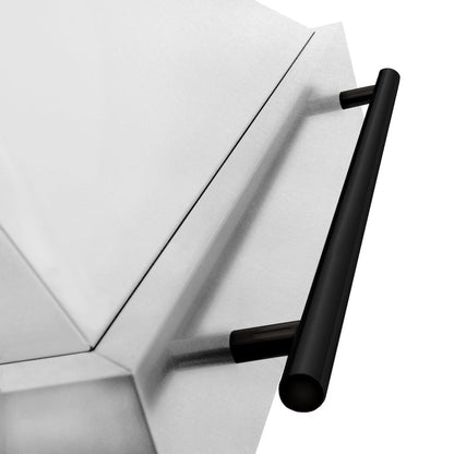 ZLINE Autograph Edition 48 in. Satin Stainless Steel Wall Mount Range Hood with Matte Black Handle (8654SNZ-48-MB)