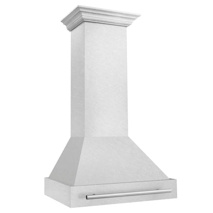 ZLINE 30 in. Satin Stainless Steel Wall Mount Range Hood with Stainless Steel Handle (8654SNX-30)