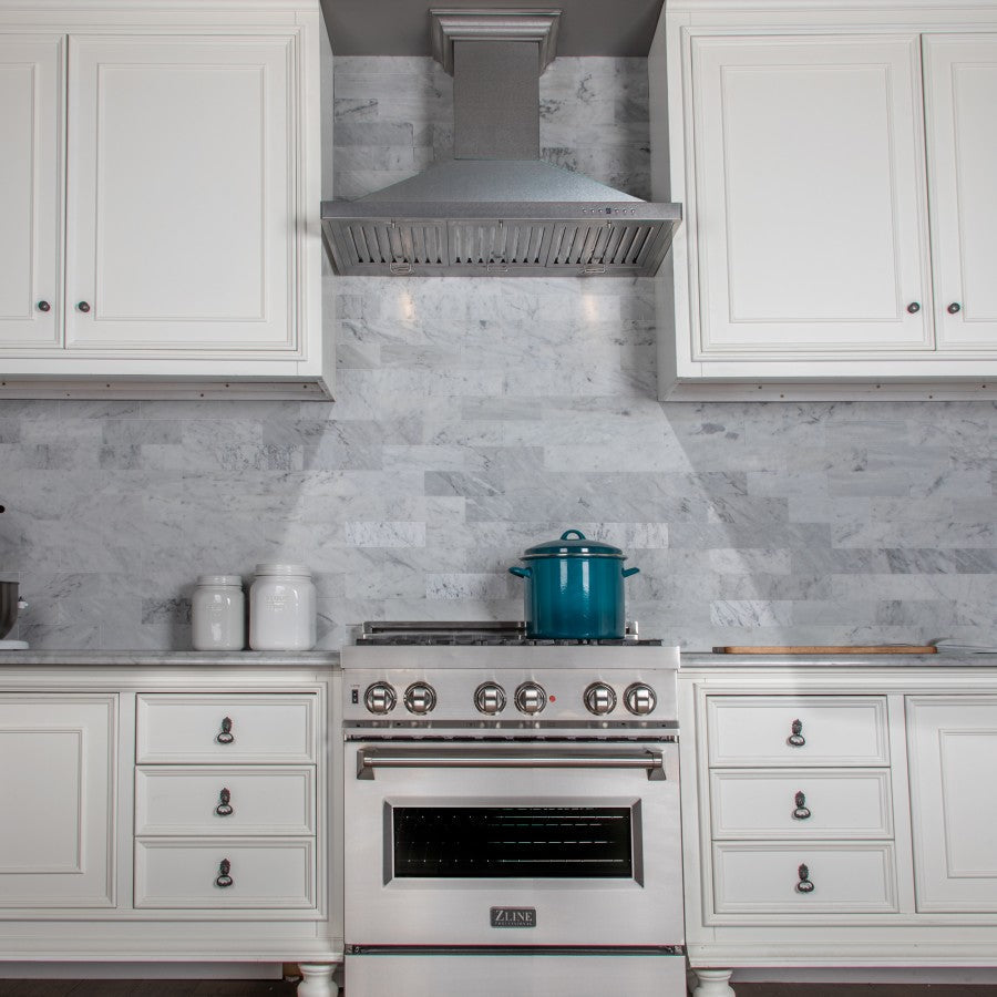 ZLINE 36 in. Designer Series Satin Stainless Steel Convertible Vent Wall Mount Range Hood (8KBS-36)