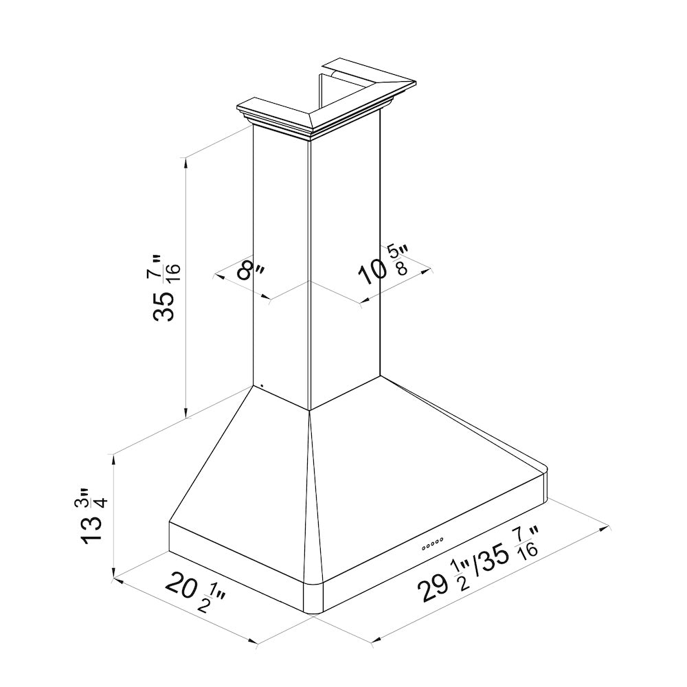 ZLINE 36 in. Ducted Wall Mount Range Hood in Satin Stainless Steel (8KF2S-36)