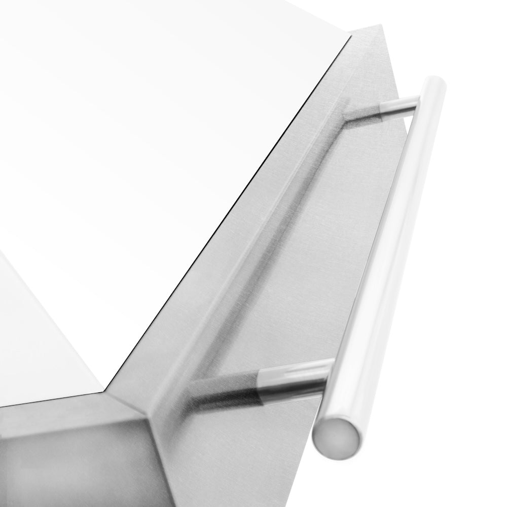 ZLINE 48 in. Satin Stainless Steel Wall Mount Range Hood with White Matte Shell and Stainless Steel Handle (8654SNX-WM-48)