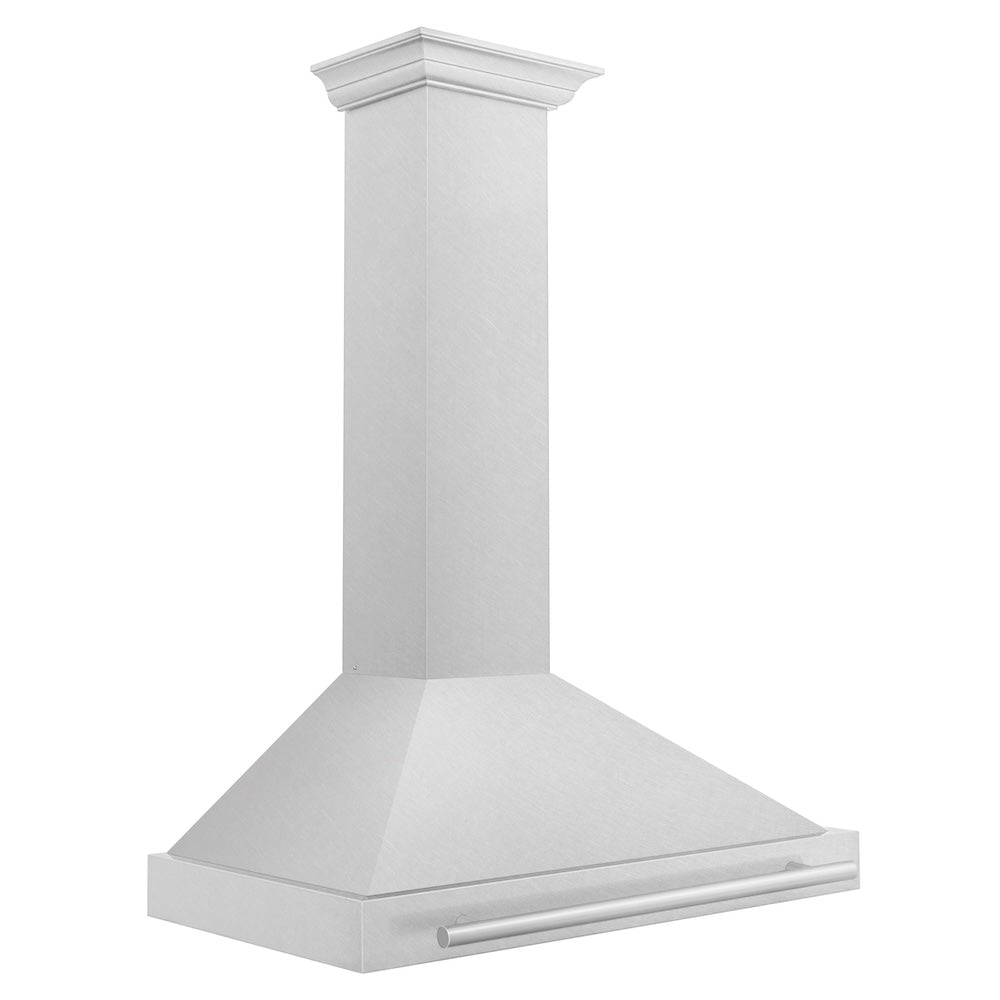 ZLINE 36 in. Convertible Satin Stainless Steel Wall Mount Range Hood with Stainless Steel Handle (KB4SNX-36)