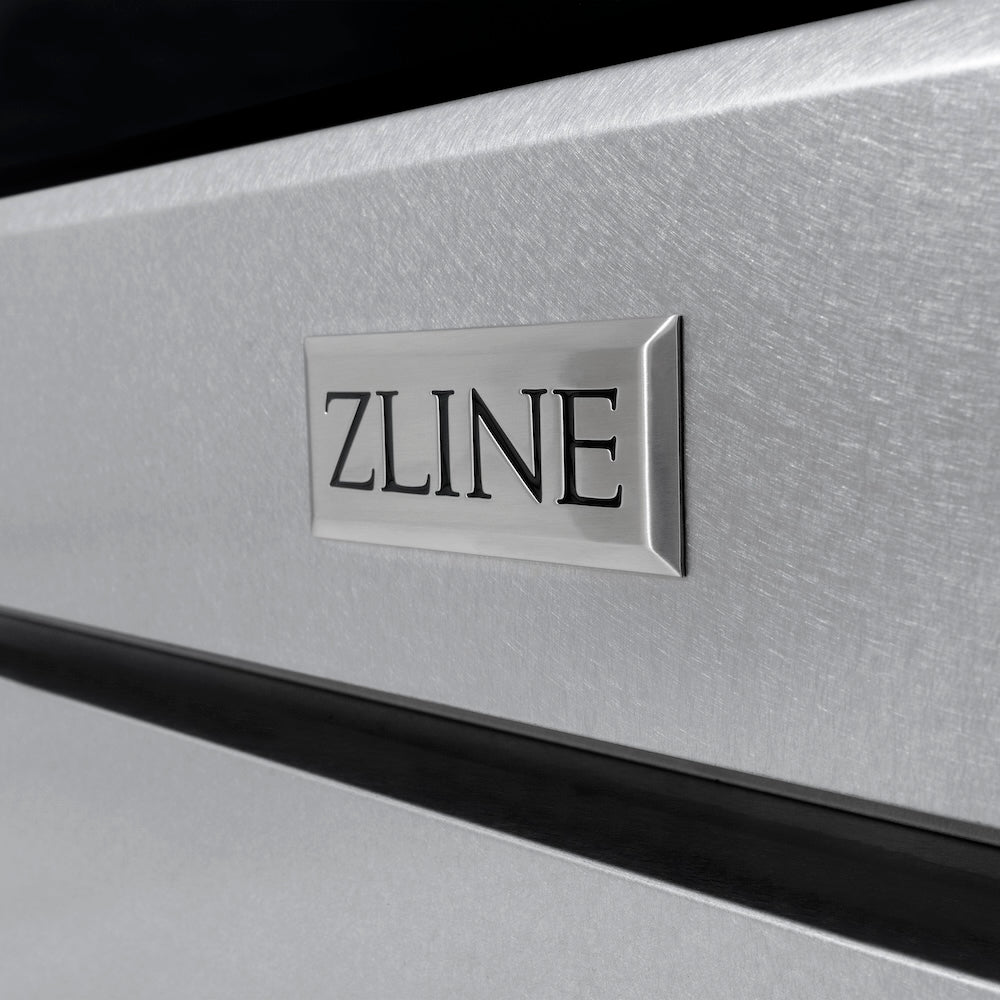 ZLINE 36 in. 5.2 cu. ft. Select Dual Fuel Range with Gas Cooktop and Electric Convection Oven in Satin Stainless Steel with 6 Brass Burners (HDRS-BR-36)