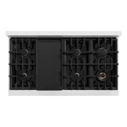 ZLINE 48 in. 6.7 cu. ft. Select Double Oven Dual Fuel Range with 8 Burner Gas Cooktop in Satin Stainless Steel (HDRS-48)