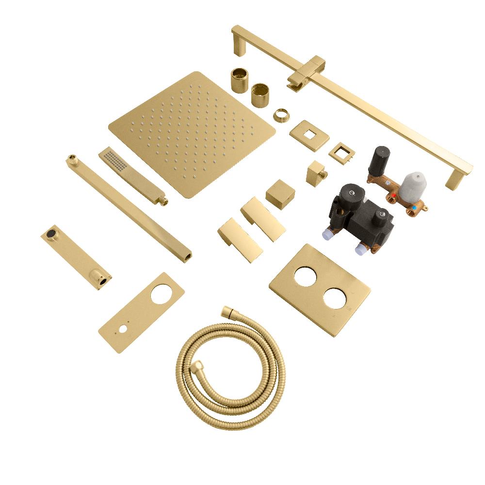 ZLINE Autograph Edition Bliss Rainfall Shower System with 12 in. Oversized Shower Head in Champagne Bronze (BLS-SHS12-CB)