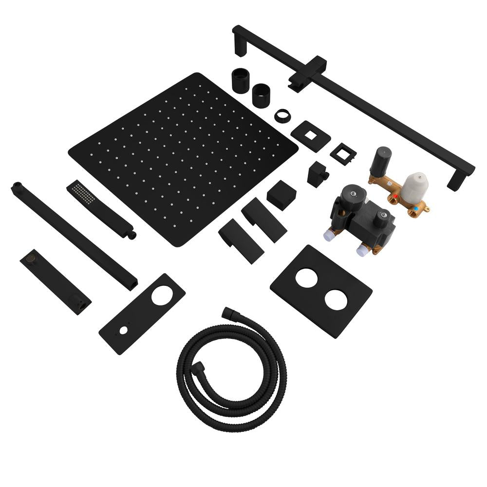 ZLINE Autograph Edition Bliss Rainfall Shower System with 16 in. Oversized Shower Head in Matte Black (BLS-SHS16-MB)