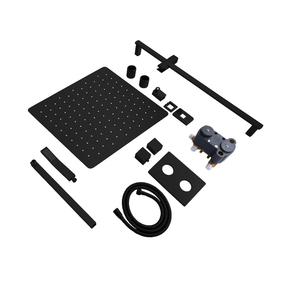 ZLINE Autograph Edition Crystal Bay Thermostatic Shower System in Matte Black (CBY-SHS-T2-MB)