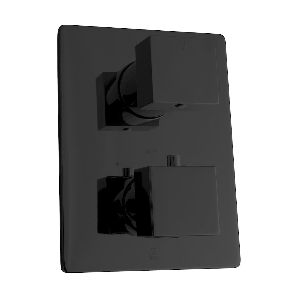 ZLINE Autograph Edition Crystal Bay Thermostatic Shower System in Matte Black (CBY-SHS-T2-MB)