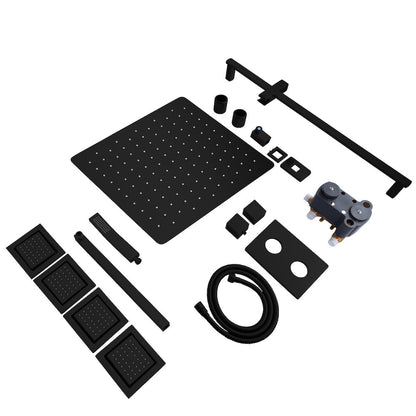 ZLINE Autograph Edition Crystal Bay Thermostatic Shower System with Body Jets in Matte Black (CBY-SHS-T3-MB)