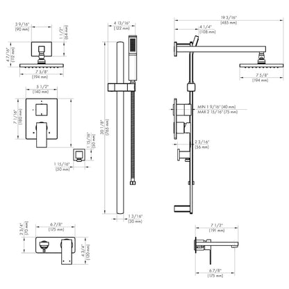 ZLINE Autograph Edition Bliss Rainfall Shower System in Polished Gold (BLS-SHS-PG)