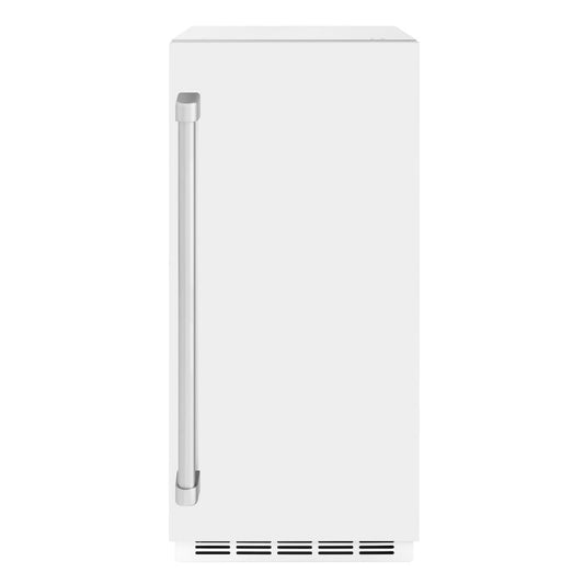 ZLINE 15 in. Touchstone Clear Cube Ice Maker with Drain Pump and White Matte Door (ICCD-WM-15)