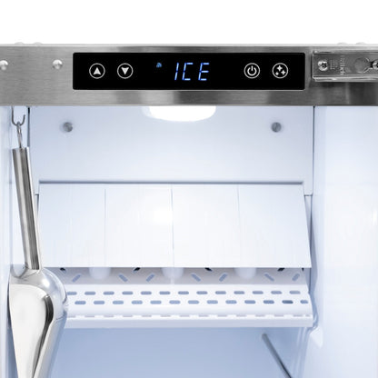 ZLINE Autograph Edition 15 in. Touchstone Gourmet Ice Maker with Drain Pump and White Matte Door with Champagne Bronze Handle (IGMDZ-WM-15-CB)