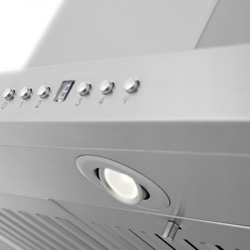 ZLINE 36 in. CrownSound™ Ducted Vent Island Mount Range Hood in Stainless Steel with Built-in Bluetooth Speakers (GL2iCRN-BT-36)