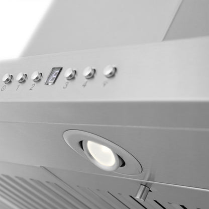 ZLINE 36 in. CrownSound™ Ducted Vent Island Mount Range Hood in Stainless Steel with Built-in Bluetooth Speakers (GL2iCRN-BT-36)