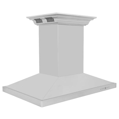 ZLINE 36 in. CrownSound™ Ducted Vent Island Mount Range Hood in Stainless Steel with Built-in Bluetooth Speakers (GL2iCRN-BT-36)