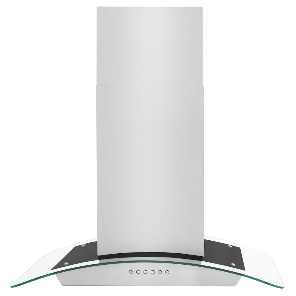 ZLINE 30 in. Alpine Series Convertible Island Mount Range Hood in Stainless Steel and Glass (ALP70IS-30)