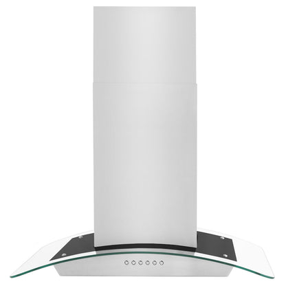 ZLINE 30 in. Alpine Series Convertible Island Mount Range Hood in Stainless Steel and Glass (ALP70IS-30)