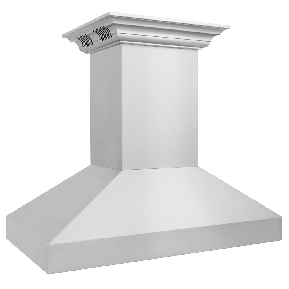 ZLINE 48 in. CrownSound™ Ducted Vent Island Mount Range Hood in Stainless Steel with Built-in Bluetooth Speakers (597iCRN-BT-48)