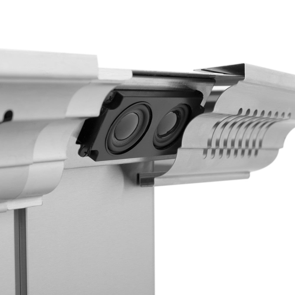 ZLINE 30 in. CrownSound™ Ducted Vent Island Mount Range Hood in Stainless Steel and Glass with Built-in Bluetooth Speakers (GL9iCRN-BT-30)