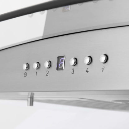ZLINE 36 in. Convertible Vent Island Mount Range Hood in Stainless Steel and Glass (GL5i-36)
