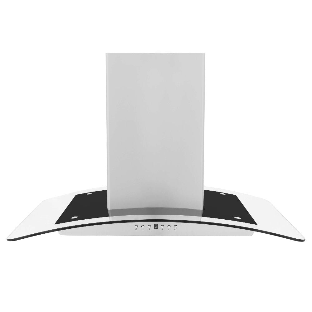 ZLINE 36 in. Convertible Vent Island Mount Range Hood in Stainless Steel and Glass (GL5i-36)