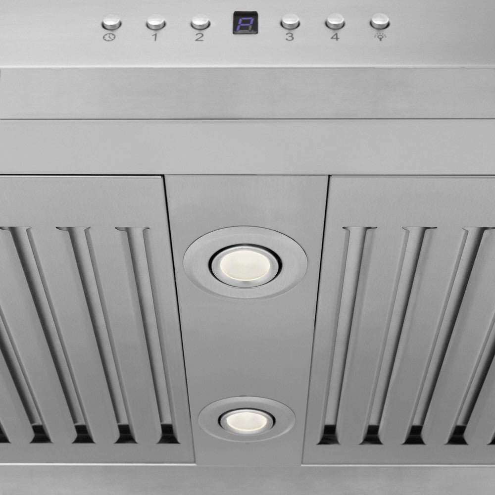 ZLINE 36 in. Convertible Vent Island Mount Range Hood in Stainless Steel and Glass (GL5i-36)
