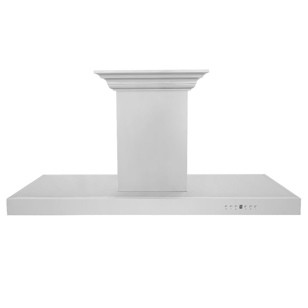 ZLINE 30 in. CrownSound™ Ducted Vent Island Mount Range Hood in Stainless Steel with Built-in Bluetooth Speakers (KE2iCRN-BT-30)