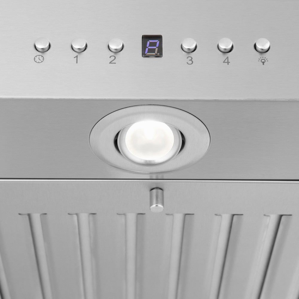 ZLINE 36 in. CrownSound™ Ducted Vent Island Mount Range Hood in Stainless Steel with Built-in Bluetooth Speakers (KE2iCRN-BT-36)