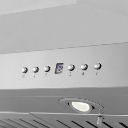 ZLINE 42 in. CrownSound™ Ducted Vent Island Mount Range Hood in Stainless Steel with Built-in Bluetooth Speakers (KL3iCRN-BT-42)