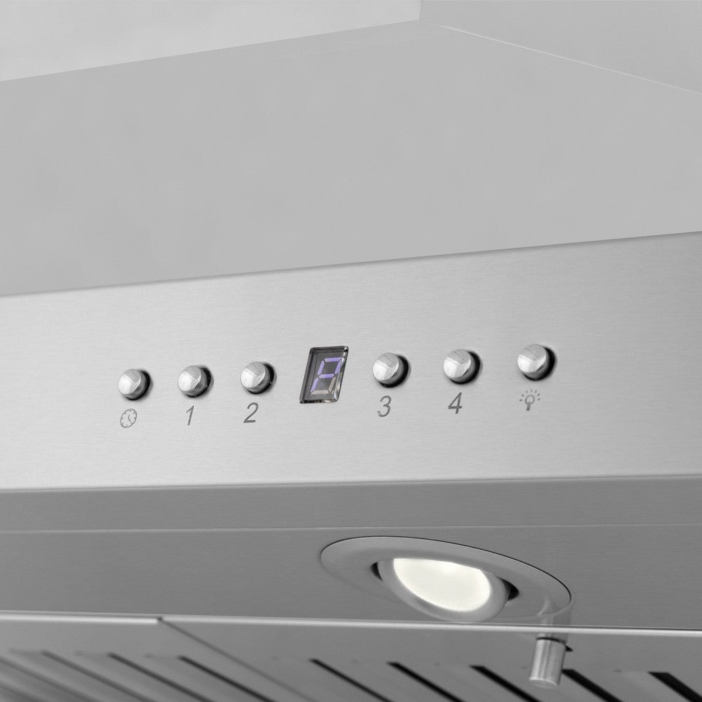 ZLINE 36 in. CrownSound™ Ducted Vent Island Mount Range Hood in Stainless Steel with Built-in Bluetooth Speakers (KL3iCRN-BT-36)