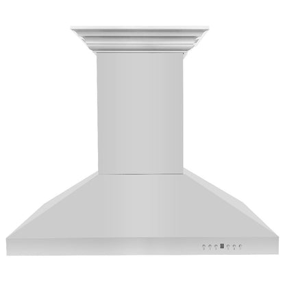 ZLINE 36 in. CrownSound™ Ducted Vent Island Mount Range Hood in Stainless Steel with Built-in Bluetooth Speakers (KL3iCRN-BT-36)