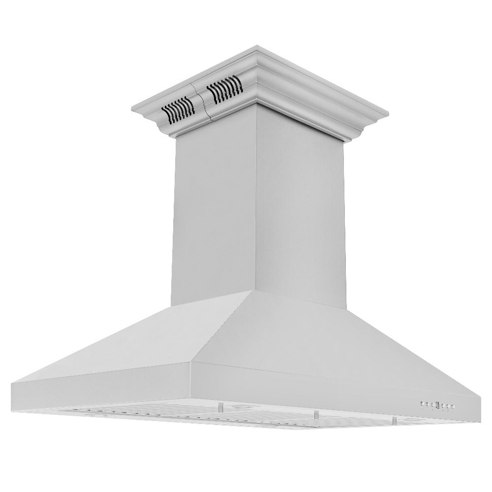 ZLINE 30 in. CrownSound™ Ducted Vent Island Mount Range Hood in Stainless Steel with Built-in Bluetooth Speakers (KL3iCRN-BT-30)