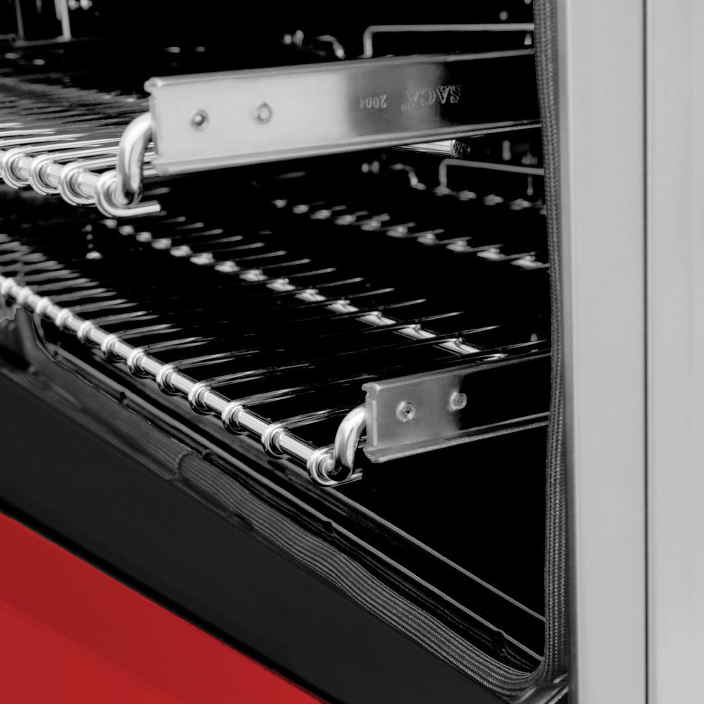 ZLINE 30 in. Kitchen Package with Stainless Steel Dual Fuel Range with Red Matte Door and Convertible Vent Range Hood (2KP-RARMRH30)