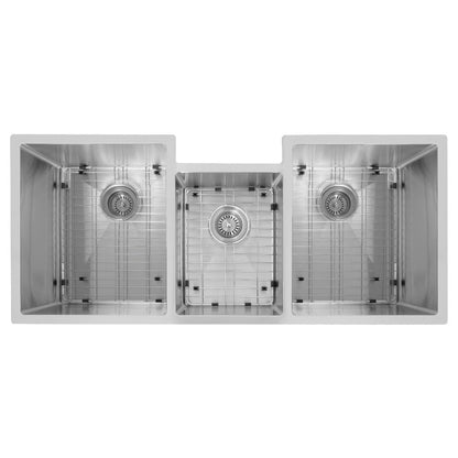 ZLINE 45 in. Breckenridge Undermount Triple Bowl Stainless Steel Kitchen Sink with Bottom Grid and Accessories (SLT-45)